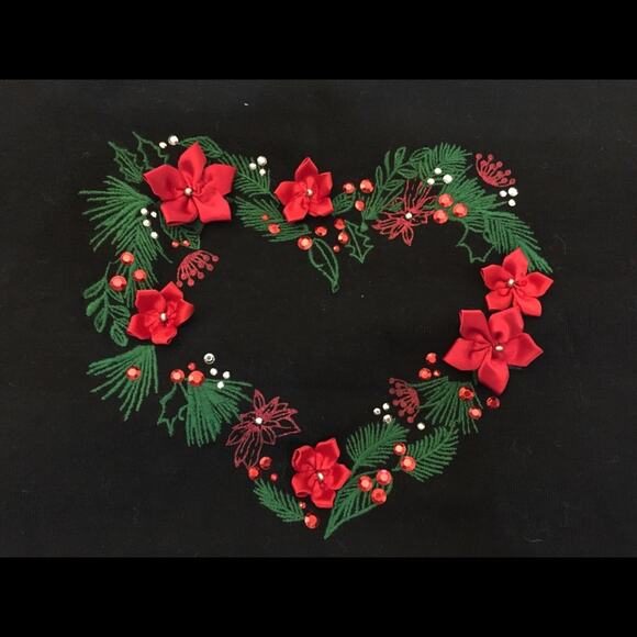 Karen Scott Womens Plus Holiday Embroidered Blouse-1X - Picture 2 of 4